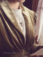 Load image into Gallery viewer, Blue Rose Necklace - Glass Flower Pendant - Sterling Silver, Gold, or Rose Gold - Beauty & the Beast - Personalized Gift - by Woodland Belle