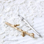 Load image into Gallery viewer, Custom Set of 2 Twig Hair Pins - Branch Bobby Pins - Mix & Match Silver, Gold, Rose Gold, or Bronze - By Woodland Belle