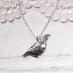 Load image into Gallery viewer, Sterling Silver California Quail Necklace by Woodland Belle
