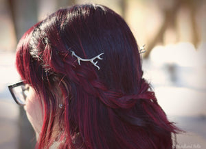 Antler Hair Pins - Gold Bronze Metal Antler Hair Sticks - Mori Forest Girl - For LARP, Cosplay, Renaissance Festival - by Woodland Belle