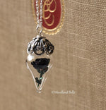 Load image into Gallery viewer, Black Rose Necklace - Glass Flower Pendant - Sterling Silver/Rose Gold/Gold - Choker Necklace, Gothic Lolita Steampunk - by Woodland Belle
