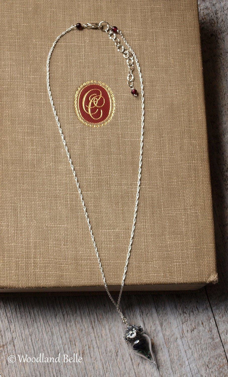 Black Rose Necklace - Glass Flower Pendant - Sterling Silver/Rose Gold/Gold - Choker Necklace, Gothic Lolita Steampunk - by Woodland Belle