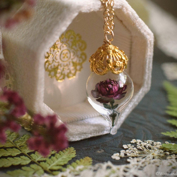 Small Purple Rose Pendant Necklace Purple Rose Jewelry Purple Flower  Necklace - Etsy