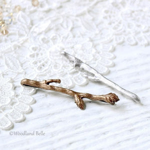 Custom Set of 2 Twig Hair Pins - Branch Bobby Pins - Mix & Match Silver, Gold, Rose Gold, or Bronze - By Woodland Belle