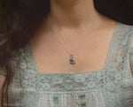 Load image into Gallery viewer, Fox Necklace - Sitting Red Fox Pendant, Recycled Sterling Silver - Small, Dainty Fox Charm - Cottagecore Animal Necklace - by Woodland Belle
