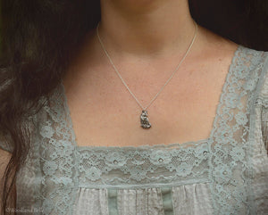 Fox Necklace - Sitting Red Fox Pendant, Recycled Sterling Silver - Small, Dainty Fox Charm - Cottagecore Animal Necklace - by Woodland Belle