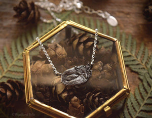Fox Necklace - Sterling Silver Sleeping Fox Pendant, Recycled - Small Charm Animal Necklace - Fox Lover Jewelry Gift - by Woodland Belle