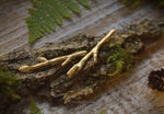 Load image into Gallery viewer, Gold Branch Bobby Pins - Tiny Twig Hair Pins in Golden Bronze - Twig Hair Clips - Mori Girl Style - by Woodland Belle.
