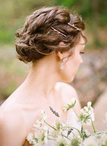 Load image into Gallery viewer, Gold Branch Bobby Pins - Tiny Twig Hair Pins in Golden Bronze - Twig Hair Clips - Mori Girl Style - by Woodland Belle.
