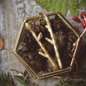 Gold Branch Bobby Pins - Tiny Twig Hair Pins in Golden Bronze - Twig Hair Clips - Mori Girl Style - by Woodland Belle.