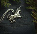 Load image into Gallery viewer, White Enameled Unicorn Necklace - Gold Bronze Unicorn Pendant - Small Dainty Charm Necklace - Unicorn Lover Gift - by Woodland Belle-Woodland Belle
