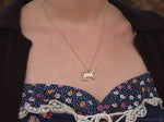 Load image into Gallery viewer, White Enameled Unicorn Necklace - Gold Bronze Unicorn Pendant - Small Dainty Charm Necklace - Unicorn Lover Gift - by Woodland Belle-Woodland Belle
