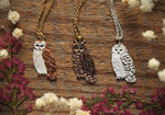 Load image into Gallery viewer, Owl Necklace - Enameled Barn Owl Pendant - Bronze Metal Painted Owl Charm Necklace - Bird/Owl Lover Jewelry Gift - by Woodland Belle-Woodland Belle

