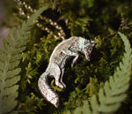 Load image into Gallery viewer, Leaping Fox Necklace - Sterling Silver Jumping Fox Pendant, Recycled - Small Animal Charm Jewelry - Fox Lover Gift - by Woodland Belle
