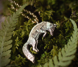 Leaping Fox Necklace - Sterling Silver Jumping Fox Pendant, Recycled - Small Animal Charm Jewelry - Fox Lover Gift - by Woodland Belle