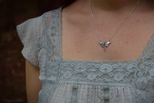 Luna Moth Necklace - Sterling Silver Moon Moth Pendant, Recycled - Small, Dainty Luna Moth Charm - Moth Lover Jewelry Gift by Woodland Belle