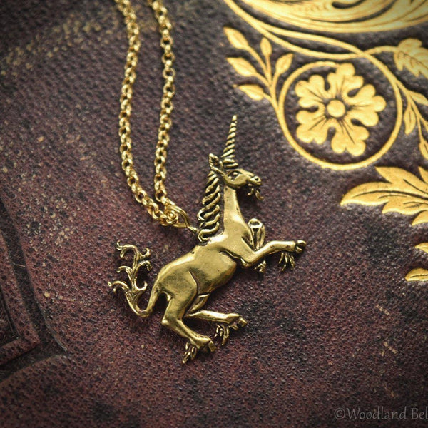 Gold unicorn charm necklace new arrivals