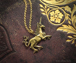 Load image into Gallery viewer, Medieval Unicorn Necklace - Sterling Silver Unicorn Pendant, Recycled - Small Dainty Charm Necklace - Unicorn Lover Gift - by Woodland Belle
