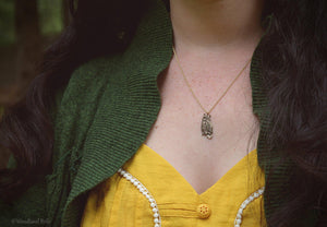 Owl Necklace - Gold Bronze Great Horned Owl Pendant - Small, Dainty Bird Necklace - Owl Lover Gift - Cottagecore, Mori Girl - Woodland Belle
