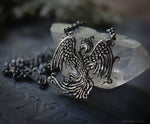 Load image into Gallery viewer, Phoenix Necklace for Men - Oxidized Sterling Silver Phoenix Pendant - Firebird Phoenix Rising Jewelry - Recycled Silver - Gift for Him
