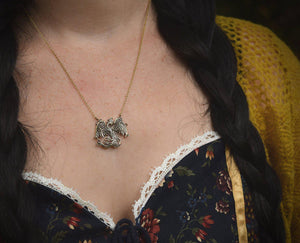 Phoenix Necklace - Gold Bronze Phoenix Rising Pendant - Firebird Necklace - Phoenix Bird Jewelry Gift - by Woodland Belle
