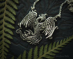 Load image into Gallery viewer, Phoenix Necklace - Gold Bronze Phoenix Rising Pendant - Firebird Necklace - Phoenix Bird Jewelry Gift - by Woodland Belle
