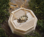 Load image into Gallery viewer, Sleeping Fawn Necklace - Sterling Silver Deer Pendant, Recyled - Small, Dainty Animal Charm Necklace - Deer Lover Gift - Woodland Belle
