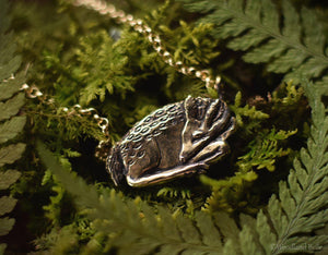 Sleeping Fawn Necklace - Sterling Silver Deer Pendant, Recyled - Small, Dainty Animal Charm Necklace - Deer Lover Gift - Woodland Belle