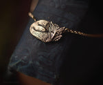 Load image into Gallery viewer, Sleeping Fox Necklace - Gold Bronze Small Fox Pendant - Small, Dainty Fox Charm - Cottagecore Animal Necklace - by Woodland Belle
