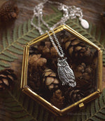 Load image into Gallery viewer, Sterling Silver Owl Necklace - Great Horned Owl Pendant - Recycled Silver - Small, Dainty Bird Necklace - Owl Lover Gift - by Woodland Belle
