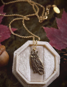 Sterling Silver Owl Necklace - Great Horned Owl Pendant - Recycled Silver - Small, Dainty Bird Necklace - Owl Lover Gift - by Woodland Belle